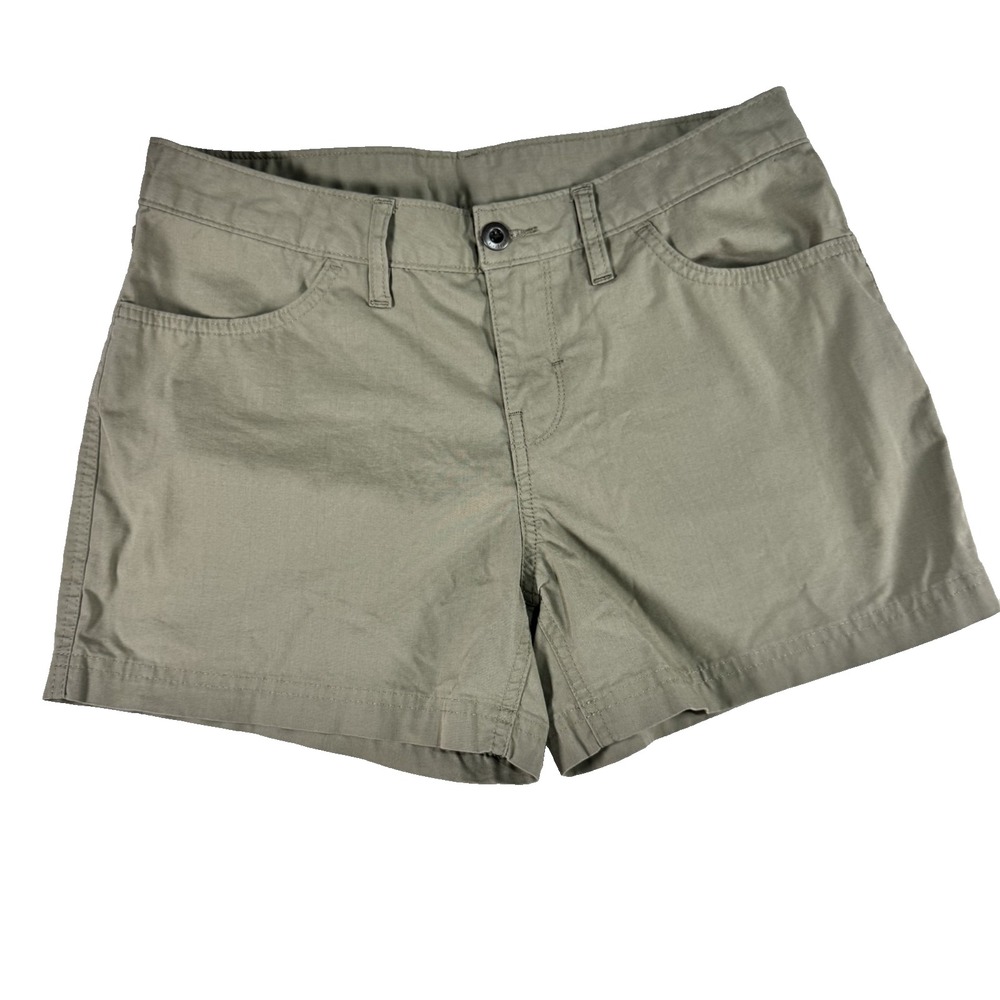Patagonia Chino Shorts Women Size 6 Khaki Excellent Organic Cotton Hiking